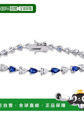 自营mimi & max10 1/2 CT TGW 梨形创造 925 纯银蓝色和白色蓝宝