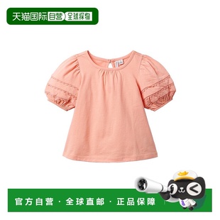 橙色 自营Janie 上衣 Jack蕾丝镶边泡泡袖 美国奥莱直发 and