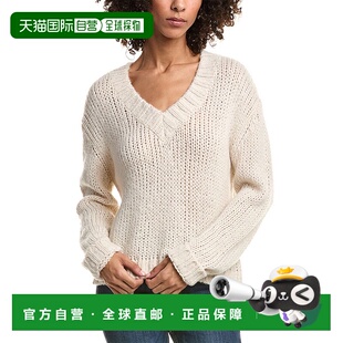 美国奥莱直发 白色 自营Bella Dahl厚实马海毛羊毛混纺毛衣