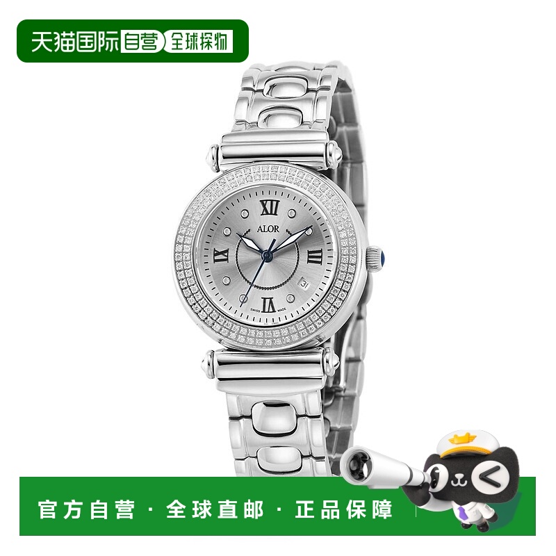 自营 alor银色Cascade手镯钻石手表-银色 美国奥莱直发