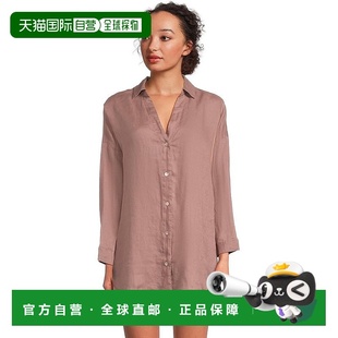 自营 l spaceL*Space Rio束腰上衣女式ML灰色亚麻衬衫下摆纽扣衬B