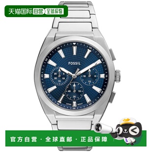 自营Fossil Men's Everett Chronograph Blue Dial Watch - blue