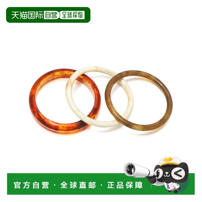 自营adornia3-Piece Resin Bangle Set - brown 美国奥莱直发手镯