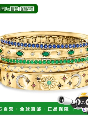 自营 Ross-Simons“百老汇叠”5 条手镯 18 克拉金镀在纯银上 - 8