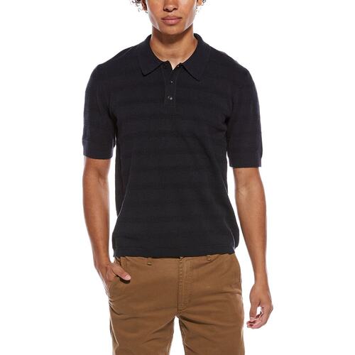 自营rag & bone Troy Zuma Toweling Polo Shirt - navy 美国奥莱