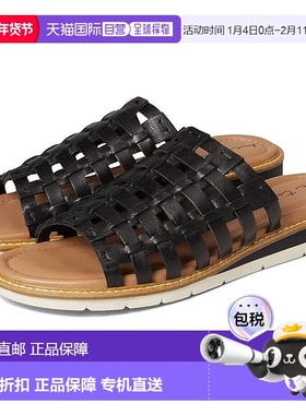 自营 Me Too Arien女式美式8号黑色皮革滑盖露趾滑盖KHD957-黑色