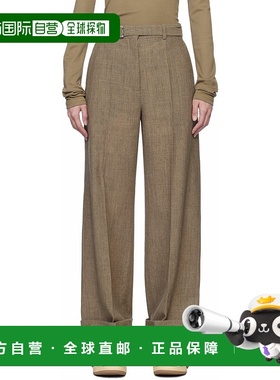 1h可退 香港直邮潮奢 Lanvin 朗雯 女士 灰色 Wide-Leg Cuffed Wo