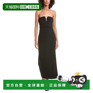 Marguerite black Crepe Dress 美国奥莱直发 Midi 自营Halston