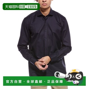 自营Hugo Boss Hank Spread Slim Fit Dress Shirt - blue 美国奥