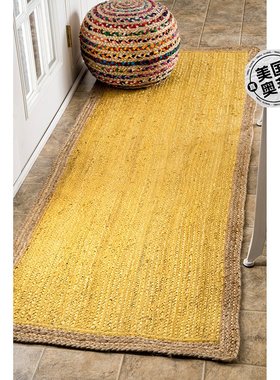 自营nuLOOM 手工编织 Eleonora 区域地毯 - 黄色 美国奥莱直发