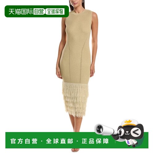 自营Milly Raz Metallic Rib Dress - gold 美国奥莱直发连衣裙
