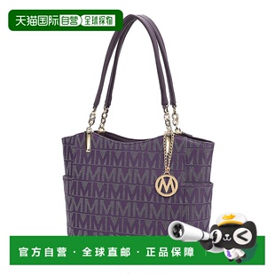 自营 mia k collectionBraylee M Signature Tote Handbag - purp