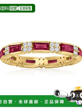 自营 Ross-Simons Rhodolite Garnet and White Zircon Ring in 1