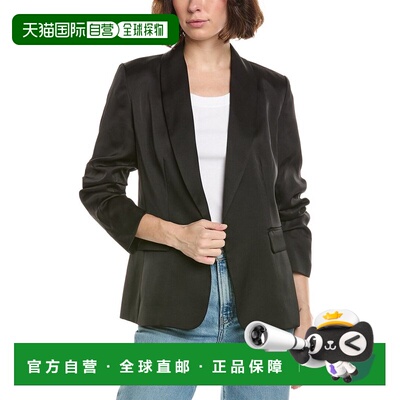 自营T Tahari Shawl Collar Scrunch Sleeve Blazer - black 美国