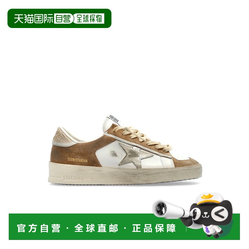 自营 golden goose带有星星标志的纹理皮革运动鞋-中性色 美国奥