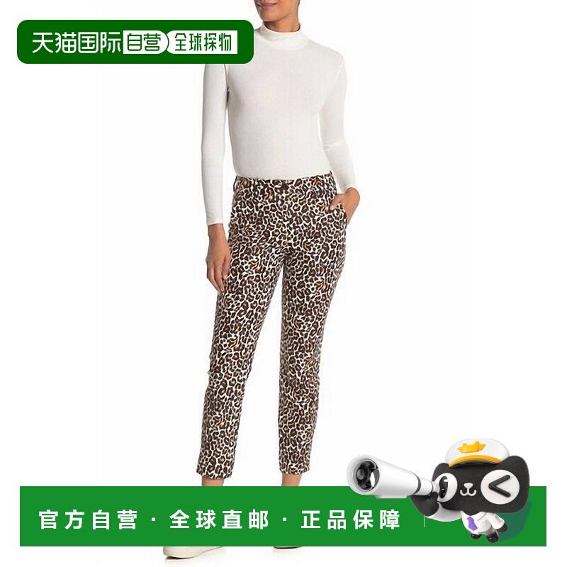 自营j.crewLeopard Print Slim Mid-Rise Stretch Ankle Crop Pan