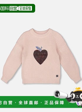 自营deux par deuxKnit Sweater Pinkish White with Sequin Hear