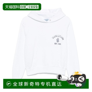 帶刺繡品牌細(xì)節(jié) 自營 型白色連帽衫 白色 prada寬松版 美國奧萊直