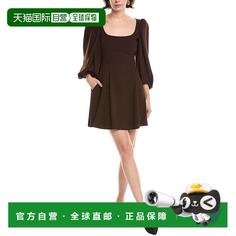 自营Rebecca Taylor绉纱迷你连衣裙-红色 美国奥莱直发