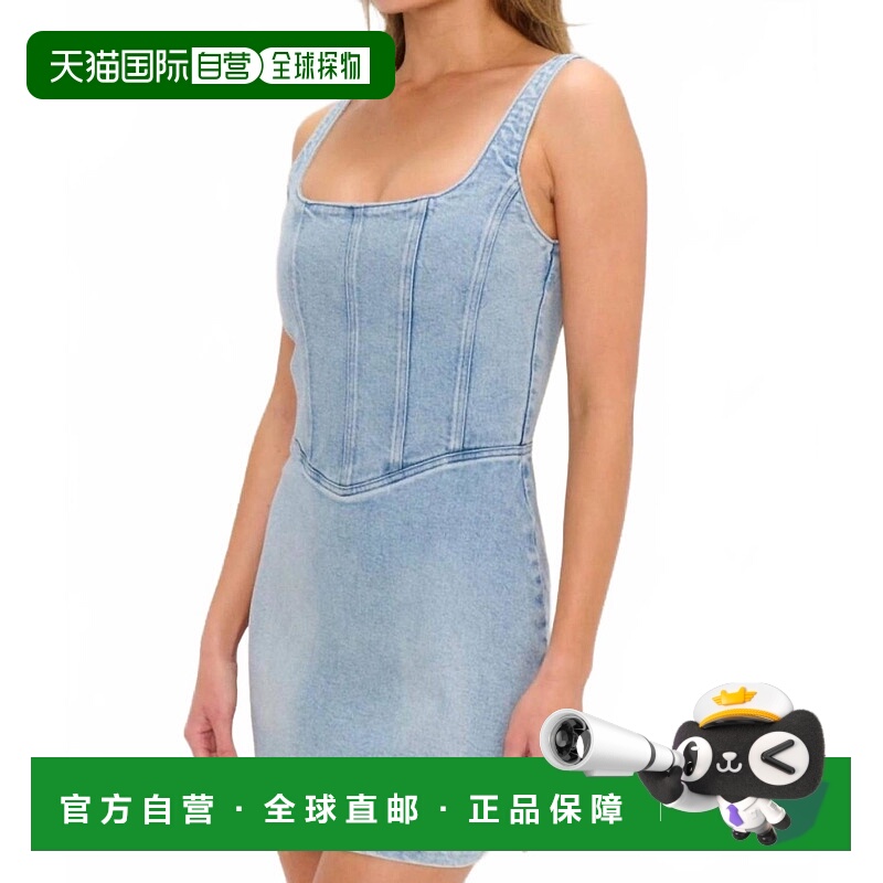 自营show me your mumu蓝色紧身牛仔迷你连衣裙 美国奥莱直发