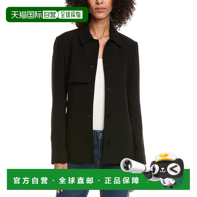 自营Theory Short Trench Coat - black 美国奥莱直发风衣