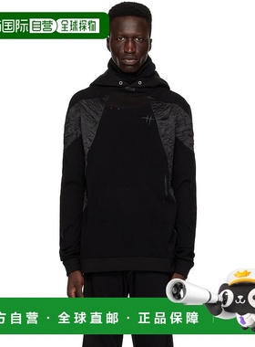 1h可退 香港直邮潮奢 CARNET-ARCHIVE 男士 黑色拼接连帽衫 CA05M