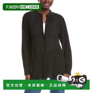 黑色 领丝绸衬衫 美国奥莱直发 FISHER中式 自营EILEEN