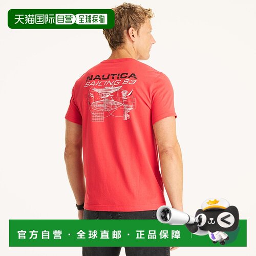 自营Nautica Mens Sailing '83 Graphic T-Shirt - rose coral 美