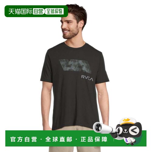 自营Rvca VA Blur t恤男士黑色纯棉圆领短袖锻炼GBO3499-黑色 美