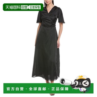 自营Laundry by Shelli Segal Maxi Wrap Dress - black 美国奥莱