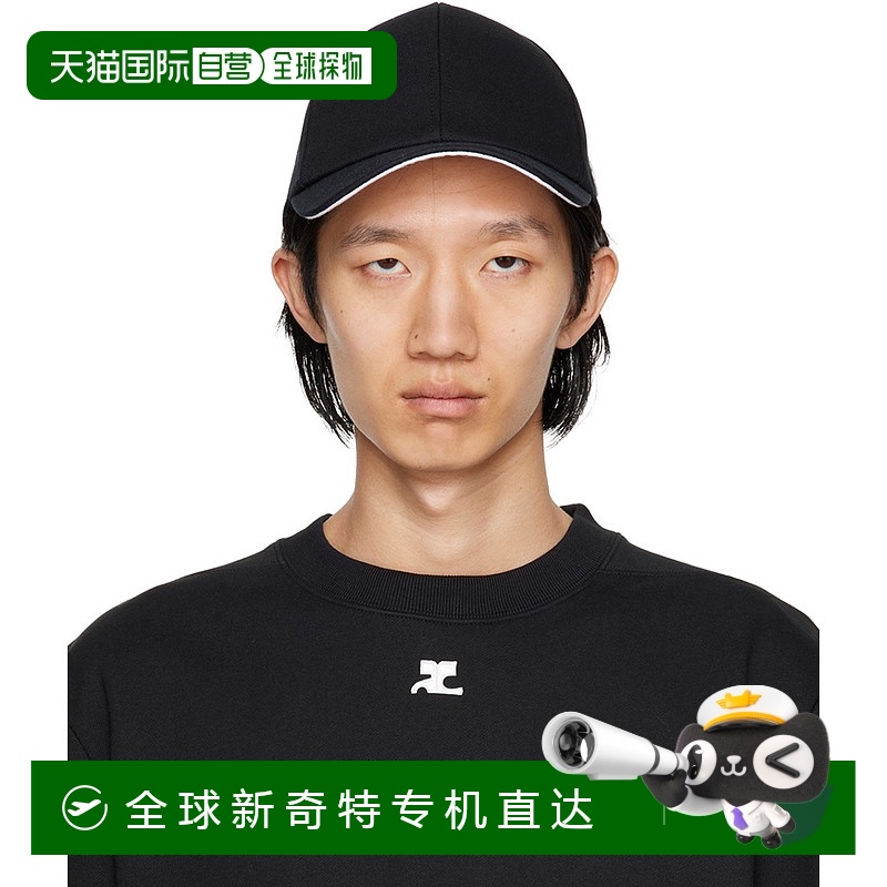 香港直邮潮奢 Courreges 男士 黑色 Classic 棒球帽 123ACT002CO0