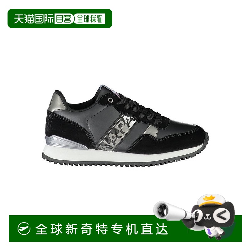 自营 Napapijri别致系带运动鞋，带有撞色女式细节-黑色 【美国奥