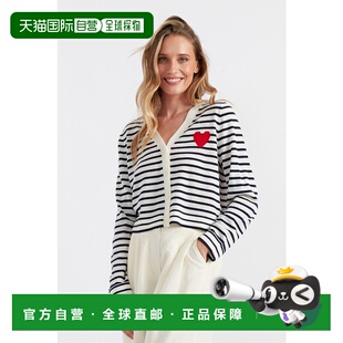 自营 chinti & parker奶油海军美利奴心形布列塔尼开衫-白色 美国