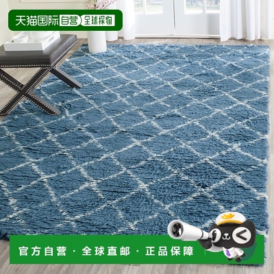自营safaviehKenya Hand Made Area Rug, Light Blue / Ivory Sha