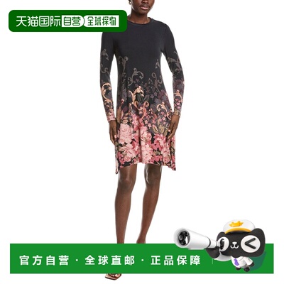 自营johnny wasJohnny是Janie喜欢的模拟脖子秋千迷你连衣裙-粉红