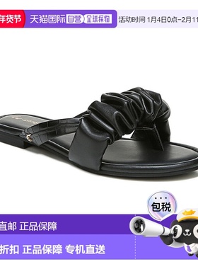 自营 Circus by Sam Edelman Flat女式美国7.5黑色Cyra褶边拖鞋KH