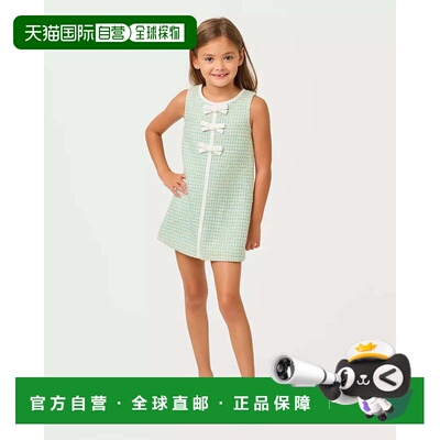 自营lilly pulitzer女孩迷你Aria轮班连衣裙-卡普里蓝色幻想boucl