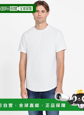 自营 guessAntor Longline T恤-纯白色 美国奥莱直发短袖