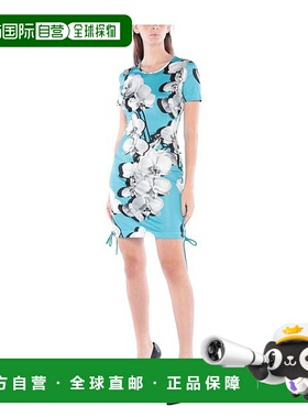 美国直邮Roberto Cavalli 女士连衣裙短裙短袖蕾丝包臀裙