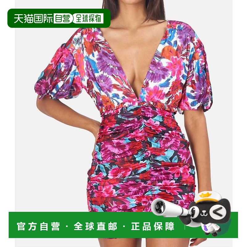 自营for love & lemons粉红色Cassandra迷你连衣裙 美国奥莱直发