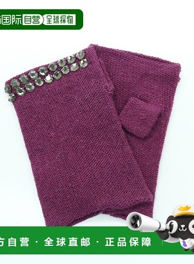 自营 portolano 带石头的无指羊绒 - damson 美国奥莱直发手套