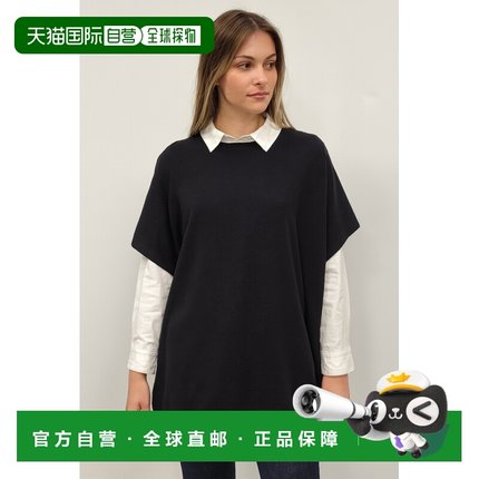 自营in2Cashmere Versatile Pullover Poncho - black 美国奥莱直