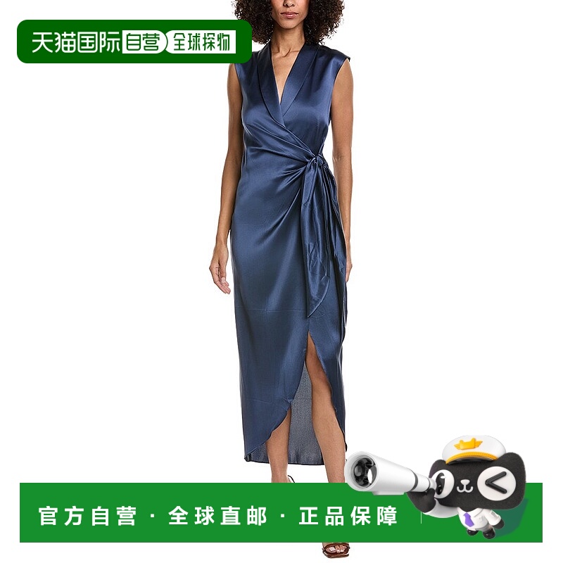 自营Amanda Uprichard Clara Silk Maxi Dress - gray 美国奥莱直