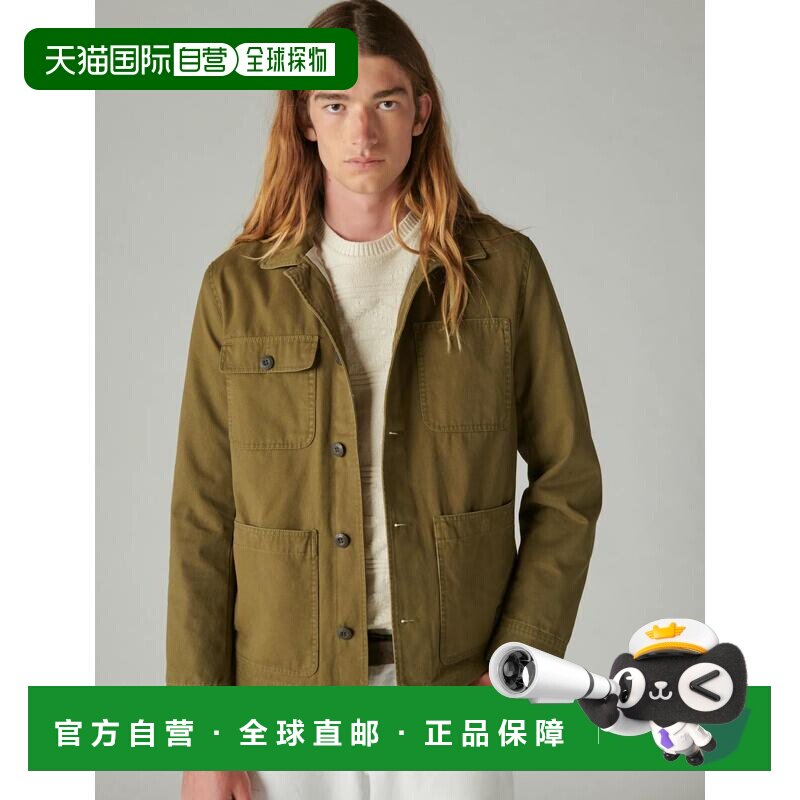 自营lucky brandLucky品牌男士家务夹克-中号深绿色 美国奥莱直发