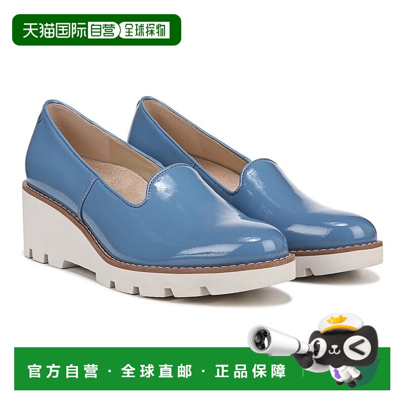 自营Vionic Willa Flats Women's Blue Patent Leather Wedge Hee