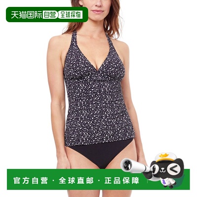自营Profile by Gottex Bash Halter Tankini Top - black/white
