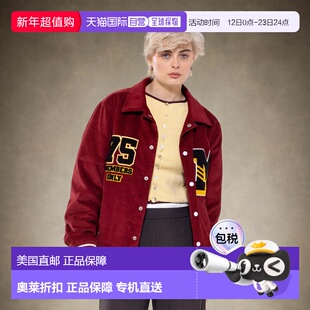 自营members onlyWomen's Corduroy Varsity Jacket - red 美国奥