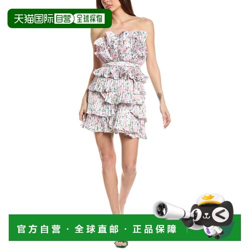自营AMUR Reed Pleated Shell Mini Dress - pink 美国奥莱直发