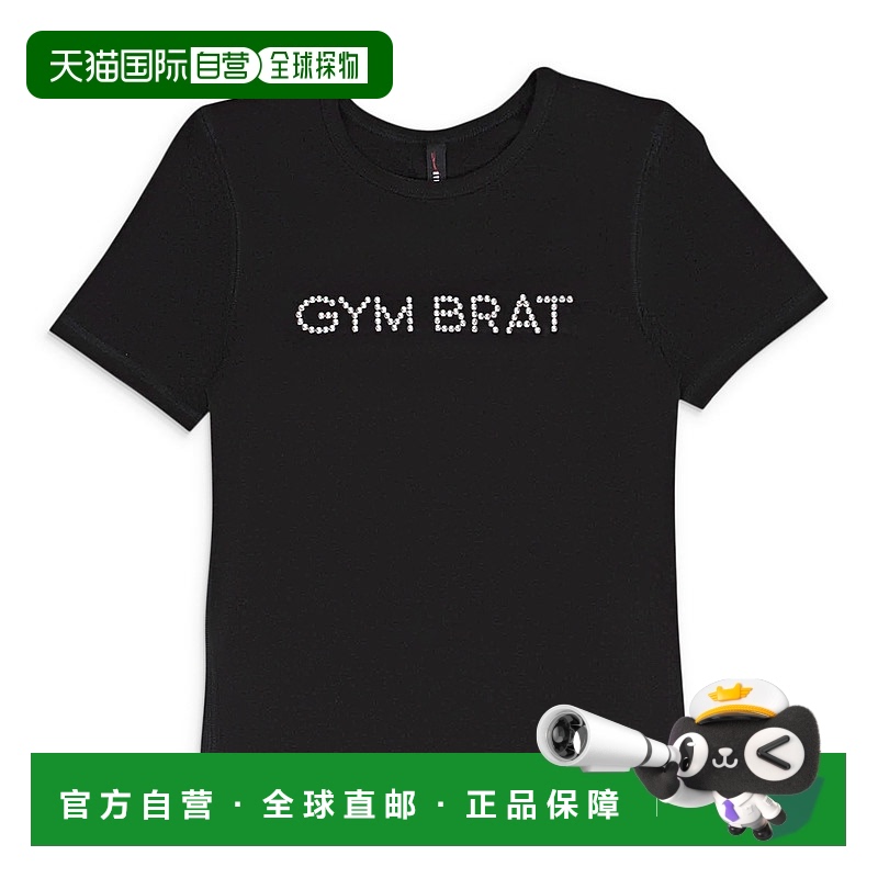 自营 adam selman sportGYM BRAT标志BBT黑色T恤-黑色 美国奥莱直