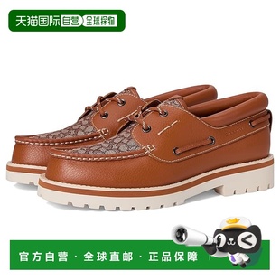 蔻驰 男士 Benson 1h可退 男鞋 Coach 细标志船鞋 香港直邮潮奢